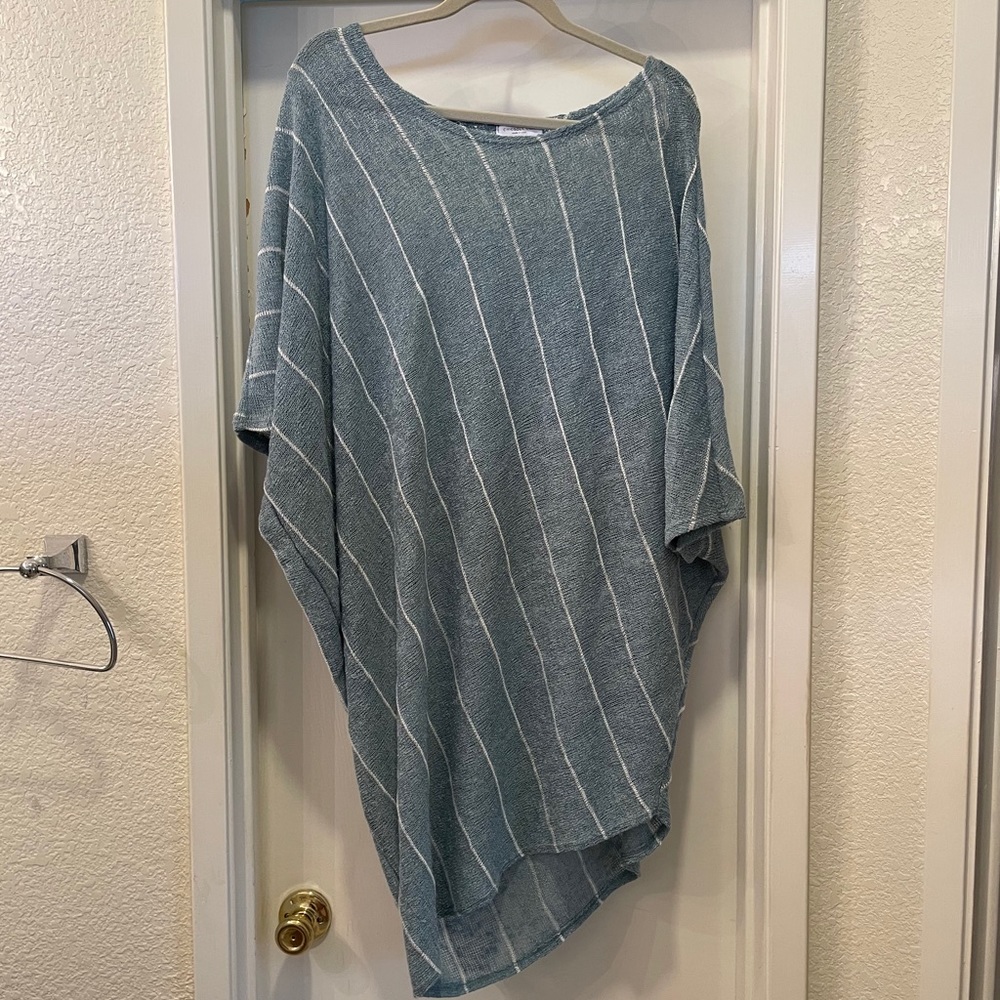Chic Soul Lightweight light teal Tunic Sweater 2X